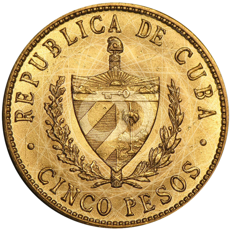 5 Pesos Cuba José Martí 1915 1916 