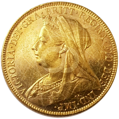 1/2 Sterlina Oro Regina Vittoria 1893 1901  1/2 Sterlina Oro Regina Vittoria 1893 1901