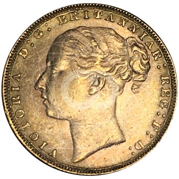 Sterlina Oro Regina Vittoria Testa Giovane 1871 1885 Sterlina Oro Regina Vittoria Testa Giovane 1871 1885