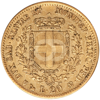 20 Lire  Vittorio Emanuele II 1850 1861  20 Lire  Vittorio Emanuele II 1850 1861