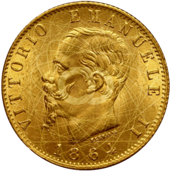20 Lire  Vittorio Emanuele II 1861 1878  20 Lire  Vittorio Emanuele II 1861 1878