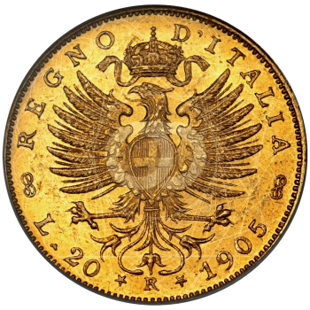 20 Lire  Vittorio Emanuele III 1902 1908  20 Lire  Vittorio Emanuele III 1902 1908