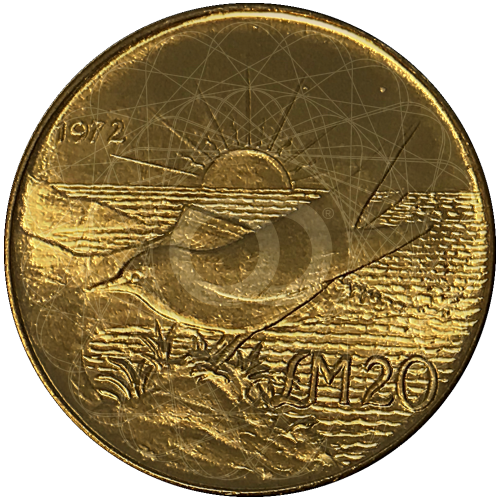 20 Liri Malta Oro Merril Bird 1972 20 Liri Malta Oro Merril Bird 1972