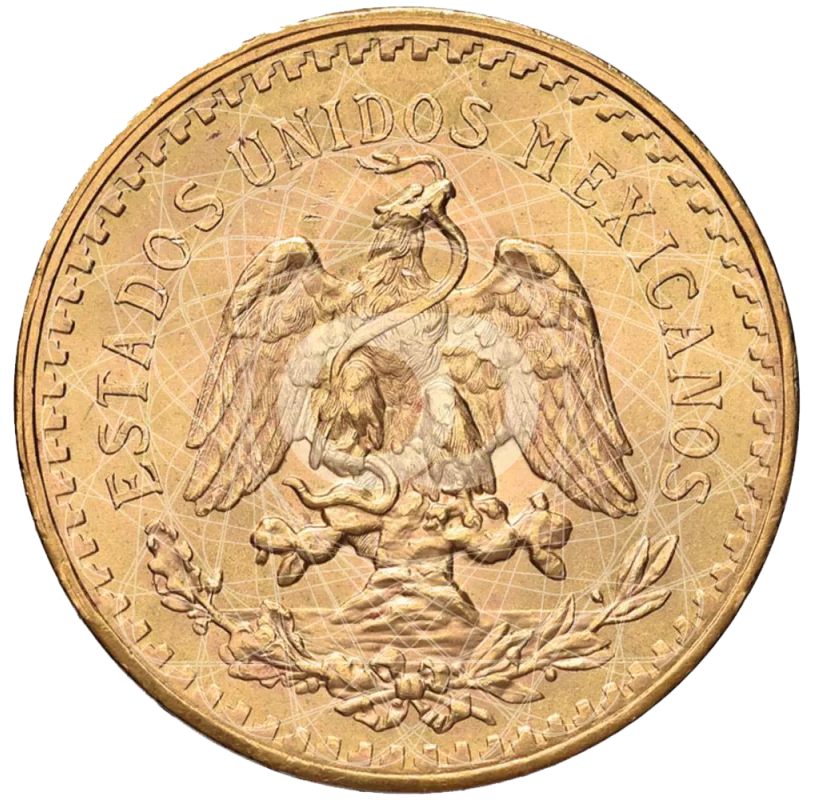 Réplique Plaquée Or De Pièce Mexicaine 50 Pesos (1921-1947) - Objet De Collection Et Décoration