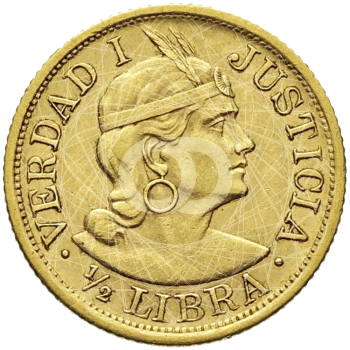 1/2 Libra Oro Perù 1902 1969  1/2 Libra Oro Perù 1902 1969