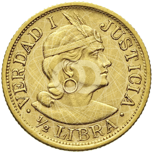 1/2 Libra Oro Perù 1902 1969  1/2 Libra Oro Perù 1902 1969