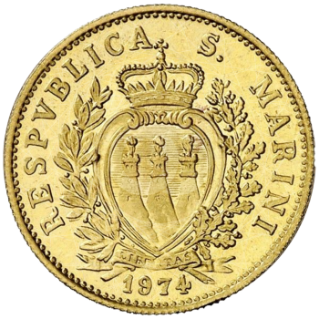 2 Scudi di San Marino Stemma 1974 2 Scudi di San Marino Stemma 1974