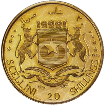 20 Scellini Oro Somalia 1965 1966 20 Scellini Oro Somalia 1965 1966