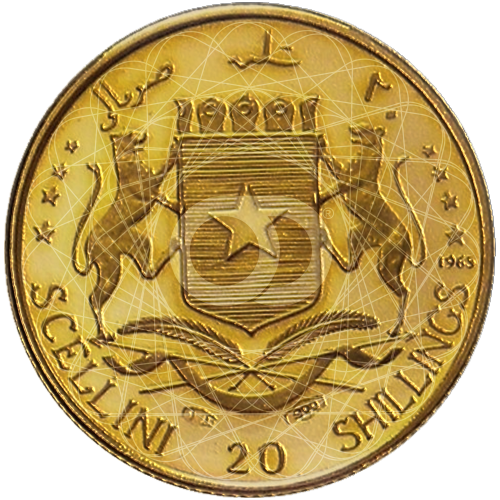 20 Scellini Oro Somalia 1965 1966 20 Scellini Oro Somalia 1965 1966