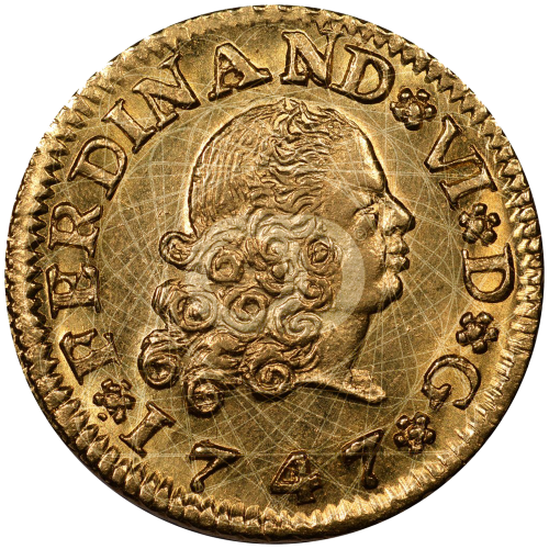 1/2 Escudo Oro Ferdinando VI 1749 1759  1/2 Escudo Oro Ferdinando VI 1749 1759