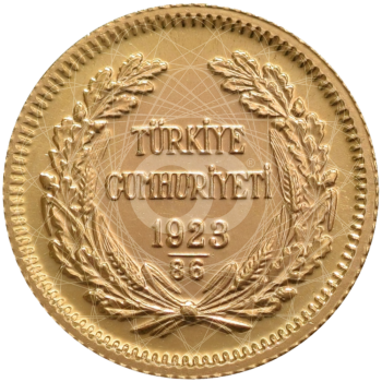 50 Piastre Kurush Oro Turchia Mustafa Kemal Atatürk 1923 50 Piastre Kurush Oro Turchia Mustafa Kemal Atatürk 1923