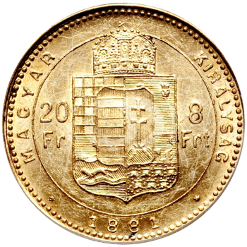 20 Franchi Marengo 8 Fiorini Francesco Giuseppe I 1880 1890  20 Franchi Marengo 8 Fiorini Francesco Giuseppe I 1880 1890