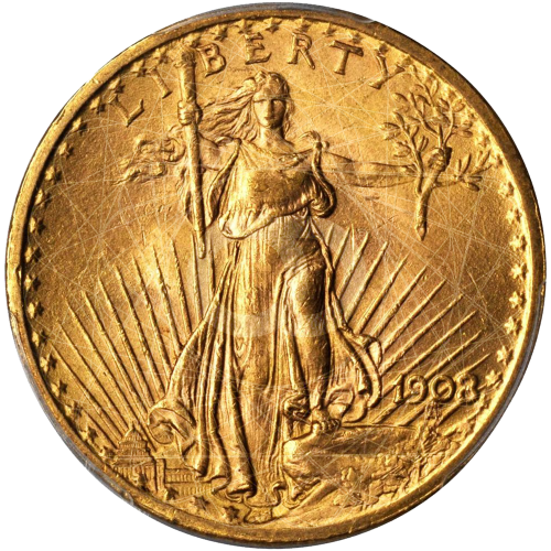 20 Dollari St-Gaudens Doppia Aquila 1907 1908 No Motto 20 Dollari St-Gaudens Doppia Aquila 1907 1908 No Motto